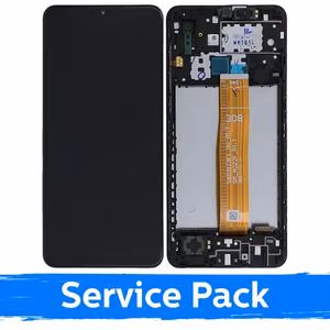LCD ekraan ühilduv Samsung A022 A02 (2021) must raamiga (Service Pack)