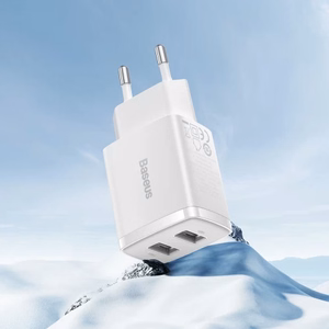 Laadija Baseus Compact valge 10.5W (2xUSB)