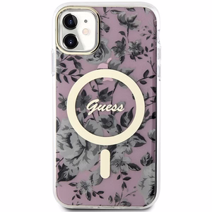 Guess GUHMN61HCFWSP iPhone 11 / Xr 6.1" roosa/roosa hardcase Flower MagSafe