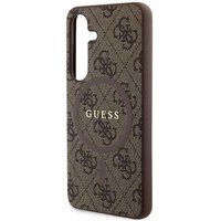 Guess 4G Collection Leather Metal Logo MagSafe Ümbris jaoks Samsung Galaxy S24 - Brown