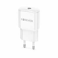 Forever TC-01-20C PD QC laadija 1x USB-C 20W valge