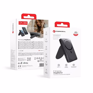 Powerbank compatible with MagSafe Forcell F-Energy MagStand F10K2 QC3.0 PD 5A 20W 10000 mAh black