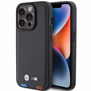 BMW BMHCP15L22PTDK iPhone 15 Pro 6.1" чёрный/чёрный Leather Stamp Tricolor