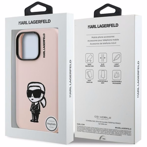Karl Lagerfeld Silikoon Karl Sketch MagSafe Ümbris for iPhone 16 Pro Max - roosa