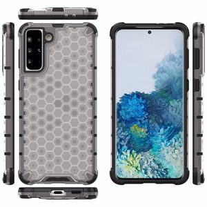 Samsung Galaxy S22 + (S22 Plus) läbipaistev Honeycomb korpus soomustatud kate koos geelraamiga Samsung Galaxy S22 + (S22 Plus) jaoks
