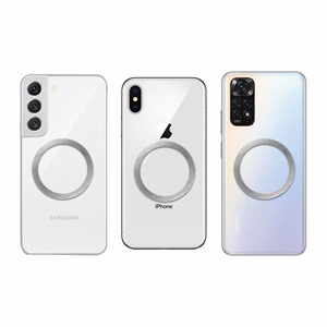 Universal round plate / magnet ring compatible with MagSafe hõbedane