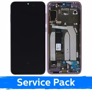 LCD ekraan ühilduv Xiaomi Mi 9 SE raamiga / lilla / (Service Pack)