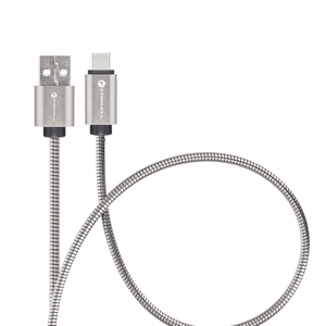 Kaabel USB A to USB C Forcell F-Energy QC4.0 3A 66W Metal 1 m C234 hõbedane