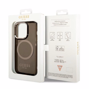 Guess GUHMP14XHTCMK iPhone 14 Pro Max 6.7" must/must hard ümbris kuldne Outline Translucent MagSafe