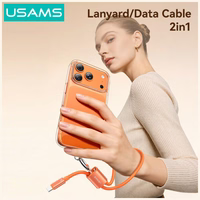 Kaabel USAMS U97 60W USB-C - USB-C handstrap 30cm oranž