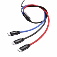 Baseus Three Primary Colors 3in1 USB-A - micro USB / Lightning / USB-C 3.5A cable 1.2 m - must