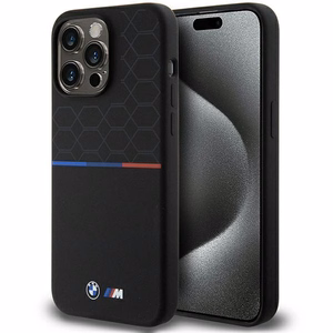 BMW M Silicone Pattern MagSafe чехол для iPhone 15 Pro Max - чёрный