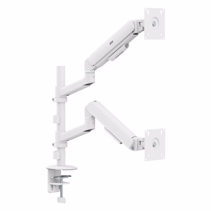 Ergo Office ER-692 W – dual gas-spring monitor arm for 17–32-inch screens, 1–10 kg per arm, matte white