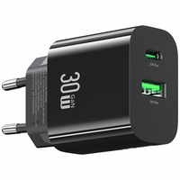 Võrgulaadija USAMS CC316 T65 30W 1xUSB-C 1xUSB-A Fast Charging must