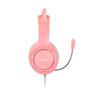 Kruger&Matz Gamer Kids mänguri peakomplekt lastele, roosa