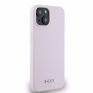 DKNY Liquid Silicone Small Metal Logo MagSafe Ümbris jaoks iPhone 14/15/13 - Roosa