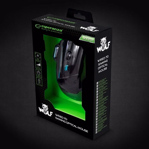 Esperanza EGM201B hiir USB Type-A optiline 2400 DPI parema käe jaoks