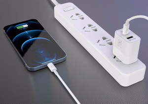 WALL CHARGER MX ALFA 20W PD+QC, USB-A+C + C/C CABLE 20W PD, WHITE