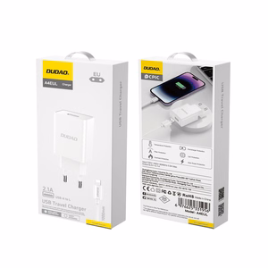 Dudao A4EU USB-A 2.1A wall Laadija - valge + USB-A - Lightning kaabel