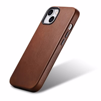 iCarer Oil Wax Premium Leather Case iPhone 14 Plus Magnetic Leather Case MagSafe Brown (WMI14220703-RB)