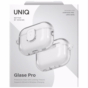 Uniq Glase Pro Ümbris jaoks AirPods Pro 3 Lock Ümbris - Läbipaistev