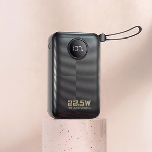 Dudao K14+ akupank 20000mAh 22.5W USB-C / USB-A / sisseehitatud Lightning ja USB-C kaablid - must