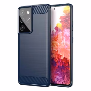 Carbon Case Paindlik kate TPU ümbris Samsung Galaxy S21 Ultra 5G sinine