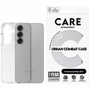 CARE by PanzerGlass Flagship Urban Combat Ümbris jaoks Samsung Galaxy S25+ - Läbipaistev