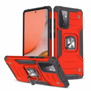 Wozinsky Ring Armor Case Kickstand Tough Rugged Cover for Samsung Galaxy A72 4G punane