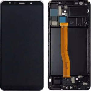 LCD ekraan ühilduv Samsung A750 2018 A7 must raamiga HQ