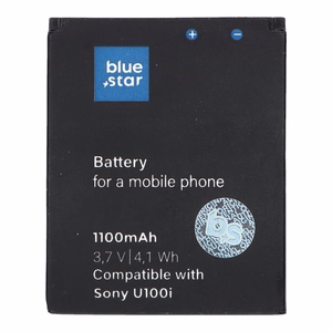 Aku jaoks Sony Ericsson U100 Yari / J10 / J10i2 ELM / Hazel 1100 mAh Sinine Star
