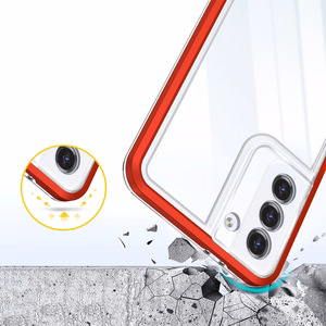 Чехол Clear 3in1 для Samsung Galaxy S23+ силиконовый с рамкой красный