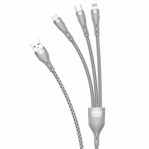 Dudao 3in1 USB kaabel Lightning / microUSB / USB Type C 65W 1.2m hall (L20X)