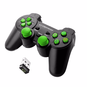 Esperanza EGG108G Gaming Controller must, roheline USB 2.0 Gamepad Analogue / Digital PC, Playstation 3