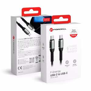 Kaabel USB C to USB C Forcell F-Energy QC4.0 PD 5A 240W Cafule 0,25 m C263 must