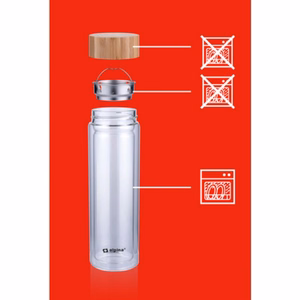 Alpina topeltseinaga klaasist termospudel, 450 ml
