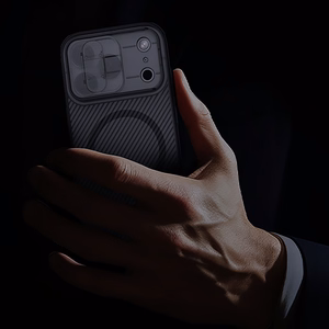 Nillkin CamShield Pro MagSafe Compatible Ümbris jaoks iPhone 17 Pro Max - Läbipaistev Must