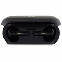 Guess Elongated Metallic Printed Logo Bluetooth TWS Kõrvaklapid + Docking Station - Must