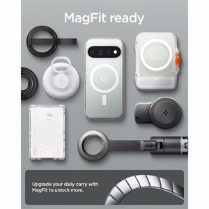 Spigen Ultra Hybrid Mag MagSafe ümbris Google Pixel 11 Prole, läbipaistev / valge