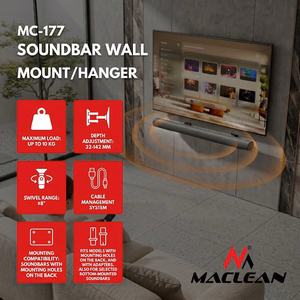 Maclean MC-177 – terasest seinakinnitus ribakõlarile, nurga reguleerimine +8° kuni −8°, kandevõime kuni 10 kg