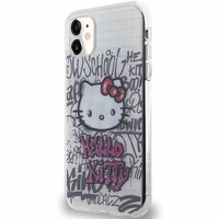 Hello Kitty IML Kitty On Bricks Graffiti ümbris jaoks iPhone 11 / Xr - valge