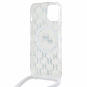 Karl Lagerfeld IML Crossbody Monogram Karl & Choupette Head MagSafe Ümbris jaoks iPhone 15 / 14 / 13 - läbipaistev