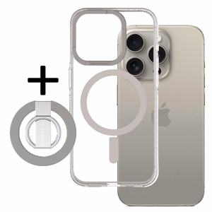 Amazing Thing Titan Pro Mag Ring Grip Ümbris 10FT IP156.1PTRGY jaoks Iphone 15 Pro titanium