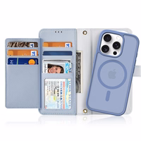 Dux Ducis Lawa iPhone 16 Pro Leather Ümbris with Detachable Magnetic Wallet - Sinine