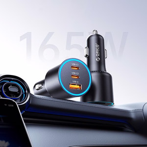 Orico HyperDrive 165W USB-A + 2x USB-C autolaadija - must