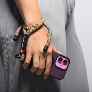 FORCELL F-DESIGN R10X40 wrist phone lanyard with adjustable length (max 20cm in the loop) roheline roosa purple