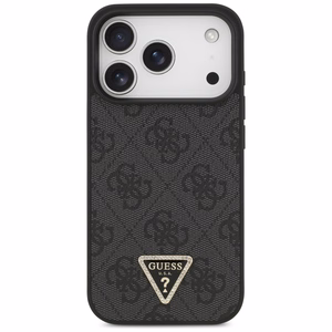 Guess Leather 4G Triangle Strass MagSafe ümbris iPhone 18 Pro / 17 Pro – must