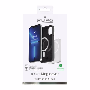Puro ICON MAG ümbris seadmele iPhone 14 Plus, MagSafe'iga ühilduv, must