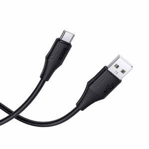 Силиконовый кабель USB A to USB C Hoco 3A 1 м X124 чёрный