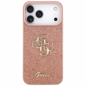 Guess Fixed Glitter Big 4G Ümbris jaoks iPhone 17 Pro Max - Roosa